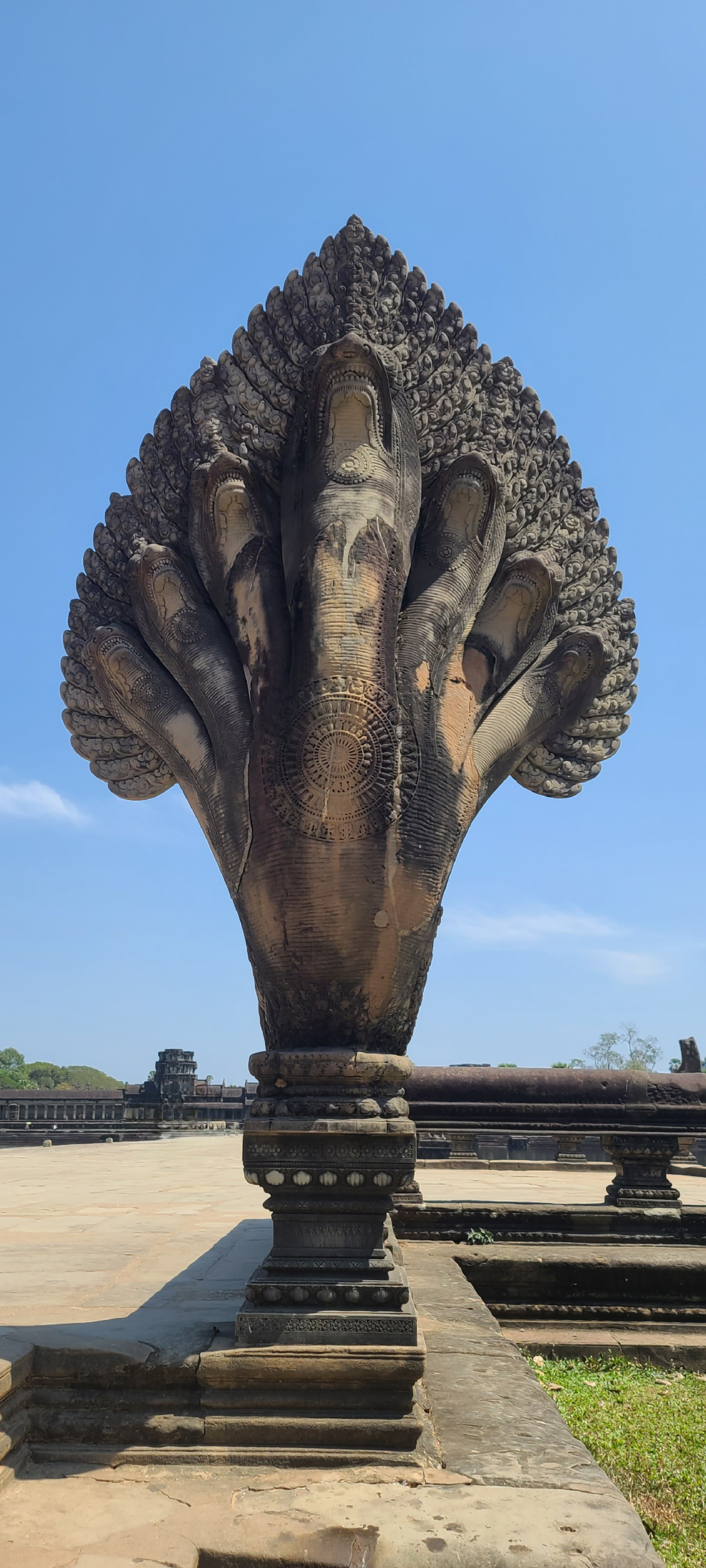 Naga sculpté sur le site d'Angkor